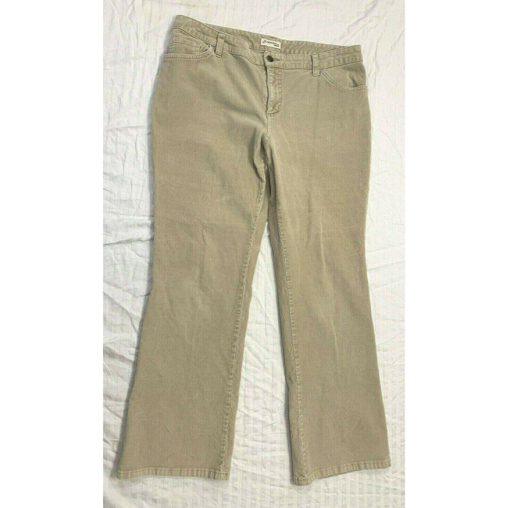 ST JOHNS BAY WOMENS STRETCH CORDUROY PANTS SIZE 14P